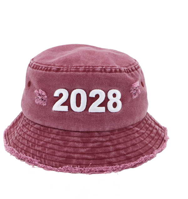 “2028” Limited Edition Distressed Denim Bucket Hat