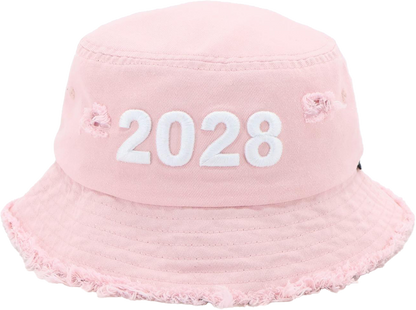 “2028” Limited Edition Distressed Denim Bucket Hat