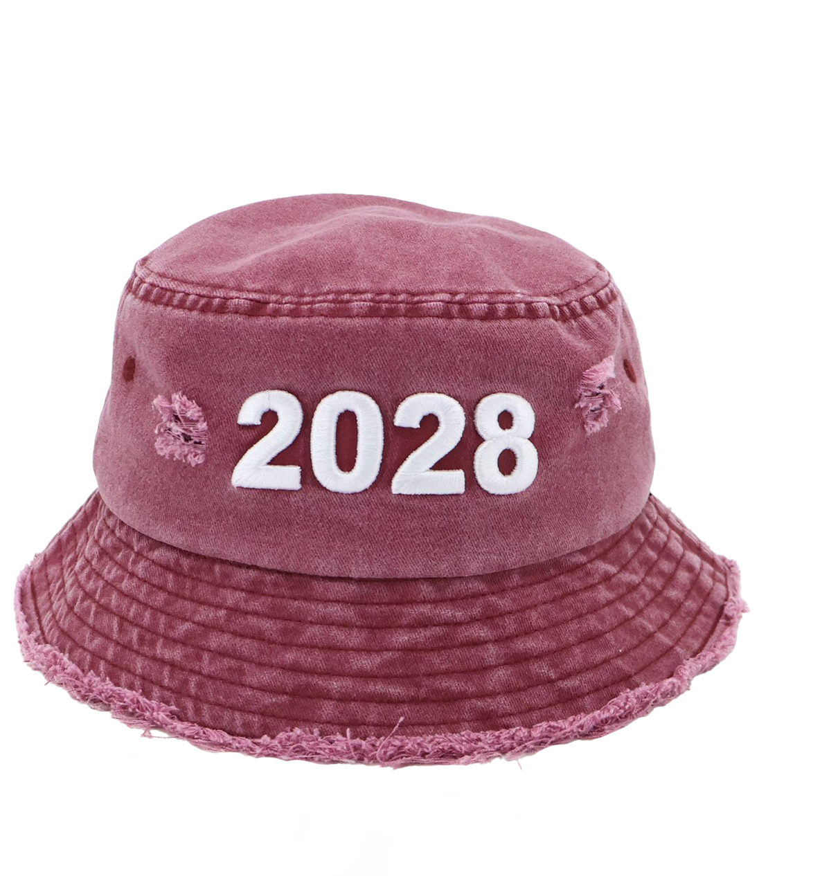 “2028” Limited Edition Distressed Denim Bucket Hat