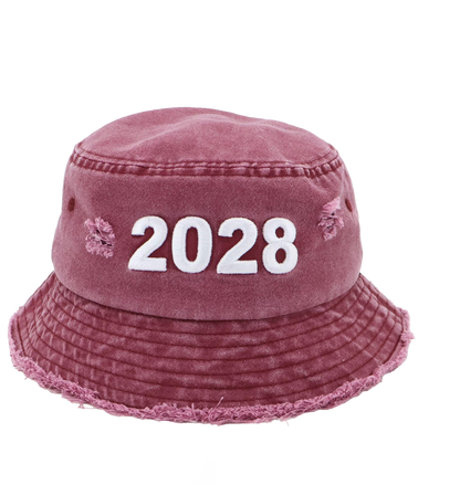 “2028” Limited Edition Distressed Denim Bucket Hat