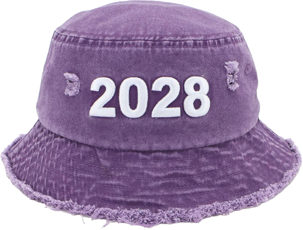 “2028” Limited Edition Distressed Denim Bucket Hat