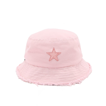 “2028” Limited Edition Distressed Denim Bucket Hat