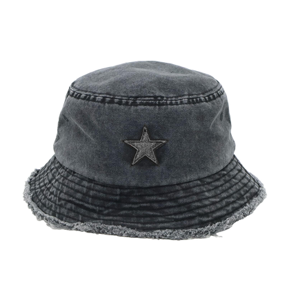 “2028” Limited Edition Distressed Denim Bucket Hat