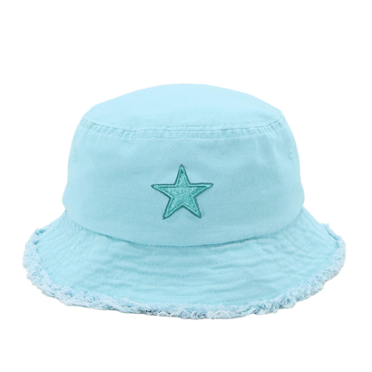 “2028” Limited Edition Distressed Denim Bucket Hat